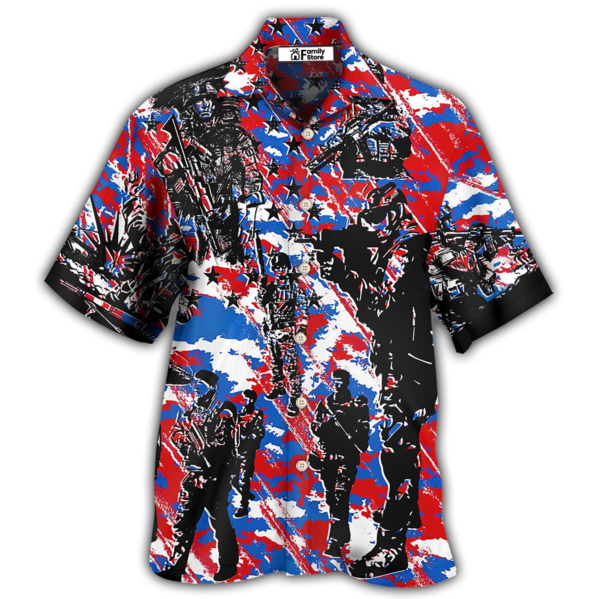 Veteran Independence Day Camo Pattern – Hawaiian Shirt