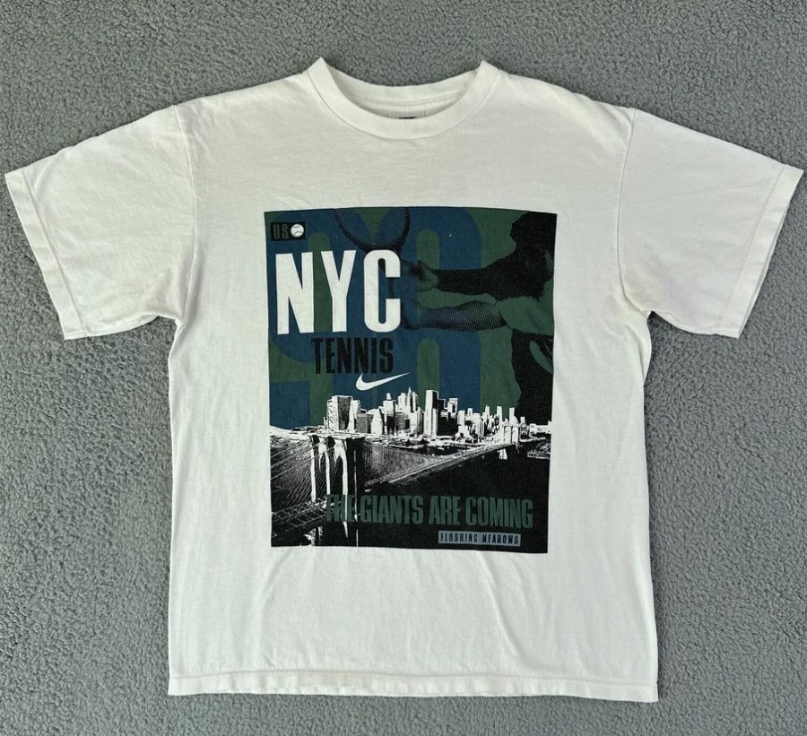 Vintage 1996 US Open Flushing Meadows NYC The Giants Are Coming Nike Tennis Tee Shirt Outfit, Gift For Men, For Women