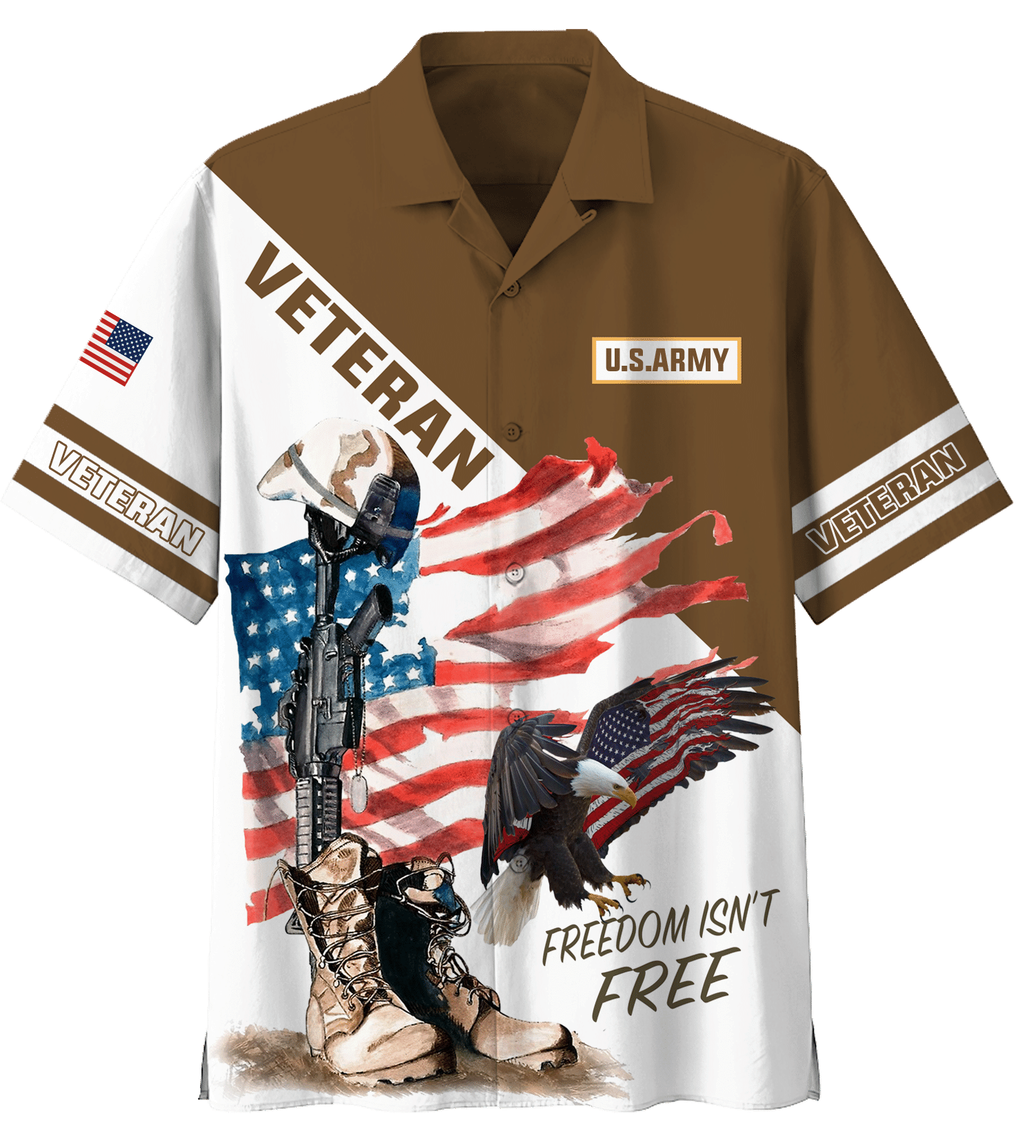 Us Army Freedom Isn’T Free Eagle Hawaiian Shirt