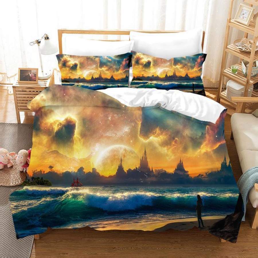 3D Colourful Aurora   Luminous  Quilt Cover Set Bedding Set Duvet Cover Pillowcases  D20 ZY