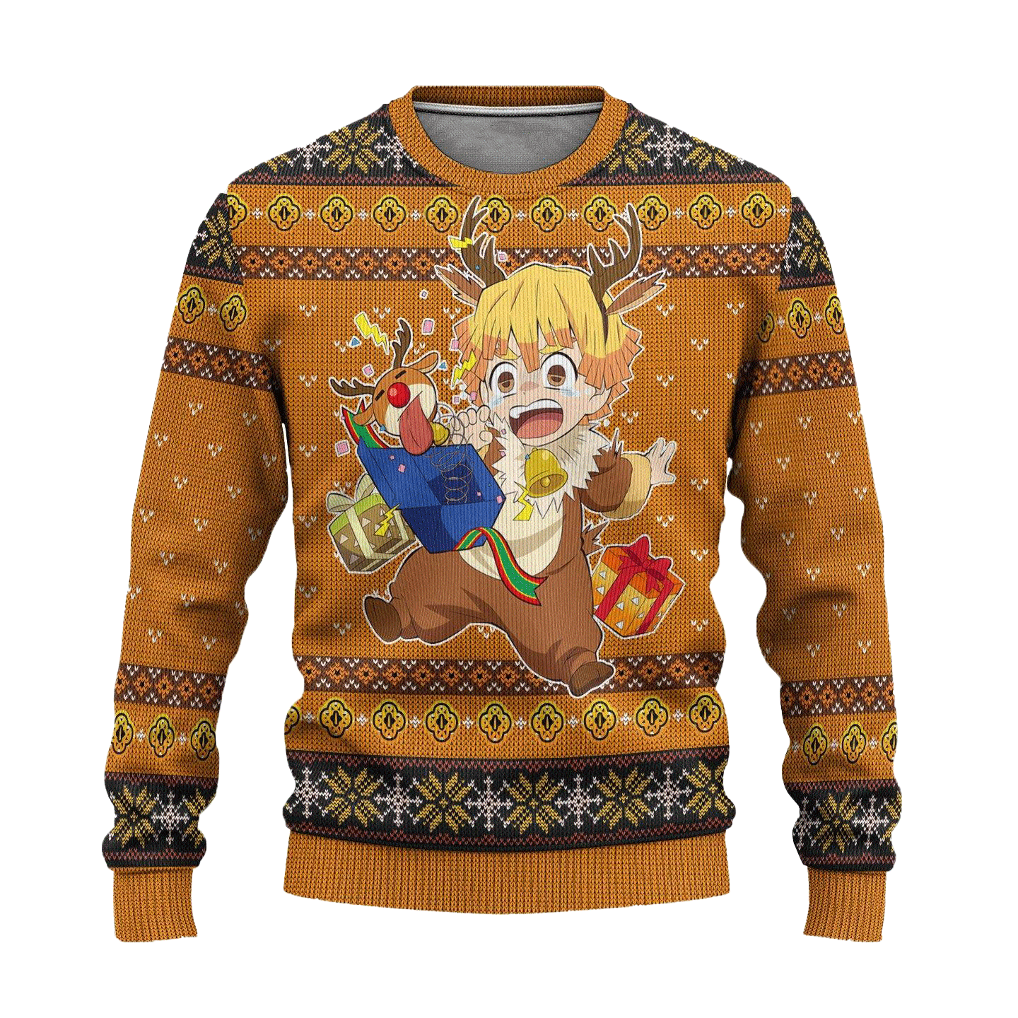 Zenitsu Demon Slayer Anime Ugly Christmas Sweater Custom Sweatshirt Apparel