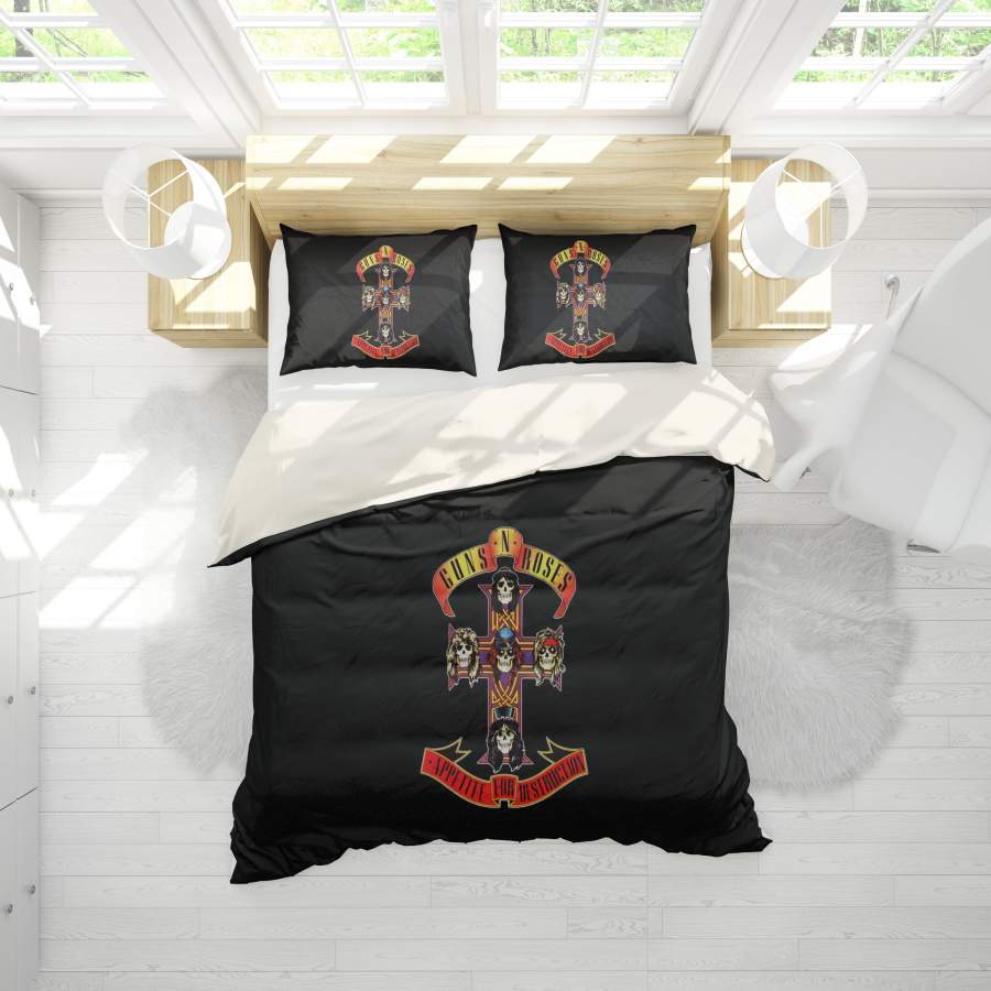 3D Band Guns N’ Roses Quilt Cover Set Bedding Set Pillowcases 194