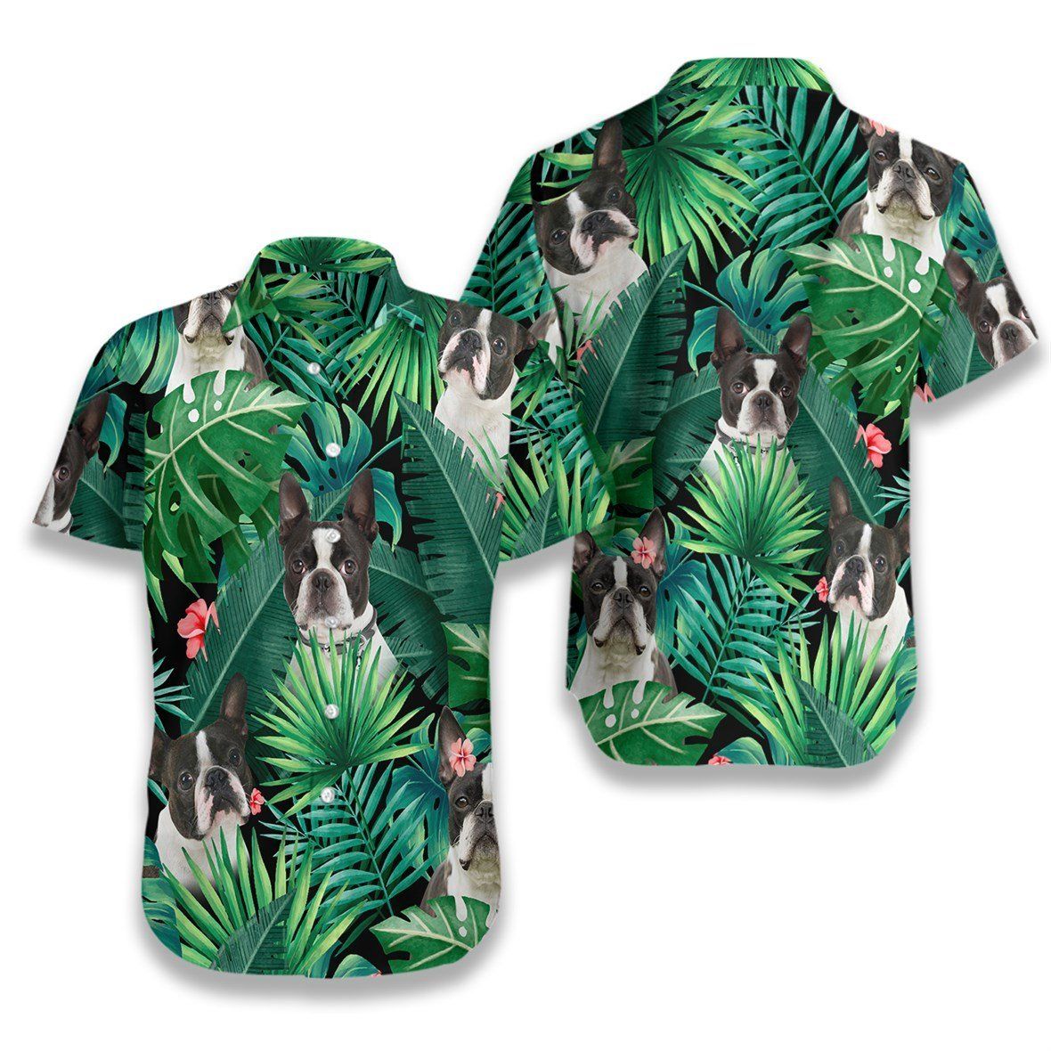 Tropical Boston Terrier Ez03 0407 Hawaiian Shirt