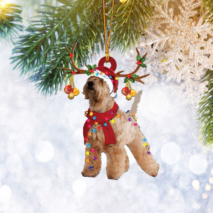 Wheaten Terrier Reindeer Shape Ornament – Gift For Dog Lover