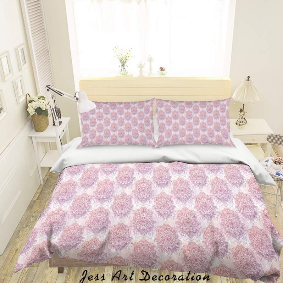 3D Pink Floral Pattern Quilt Cover Set Bedding Set Duvet Cover Pillowcases A007 LQH