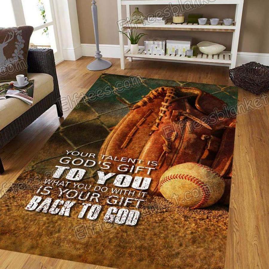 Your Talent Is God’s Gift To You Baseball Floor Area Rug Your Gift Back To God Area Rug Gift For Baseball Lovers Bsb05