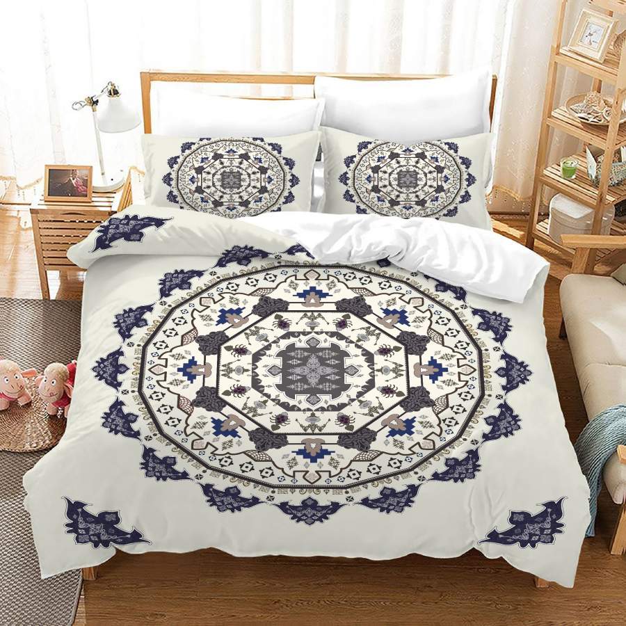 3D Medallion Floral Quilt Cover Set Bedding Set Duvet Cover Pillowcases JN 1095