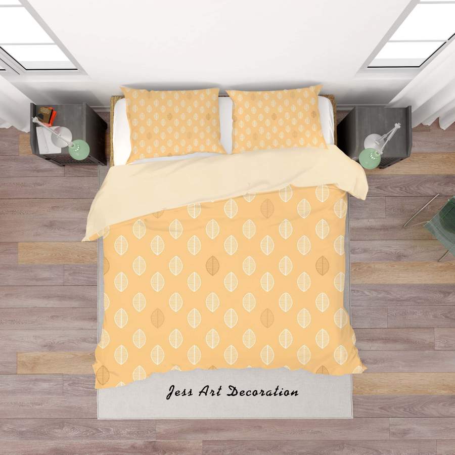 3D Yellow Leaves Quilt Cover Set Bedding Set Duvet Cover Pillowcases SF28