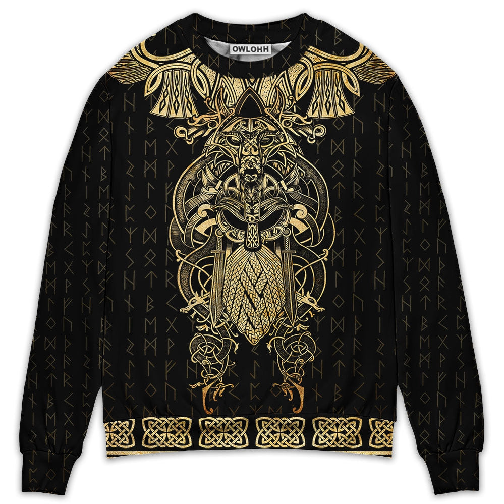 Viking Warrior The Raven Yellow Of Odin – Sweater – Ugly Christmas Sweaters  – Owl Ohh