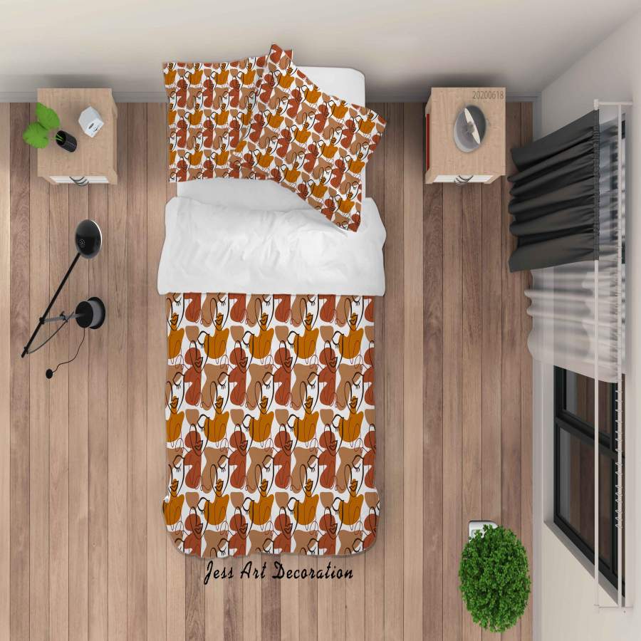 3D Yellow Beauty Face Pattern Quilt Cover Set Bedding Set Duvet Cover Pillowcases SF1