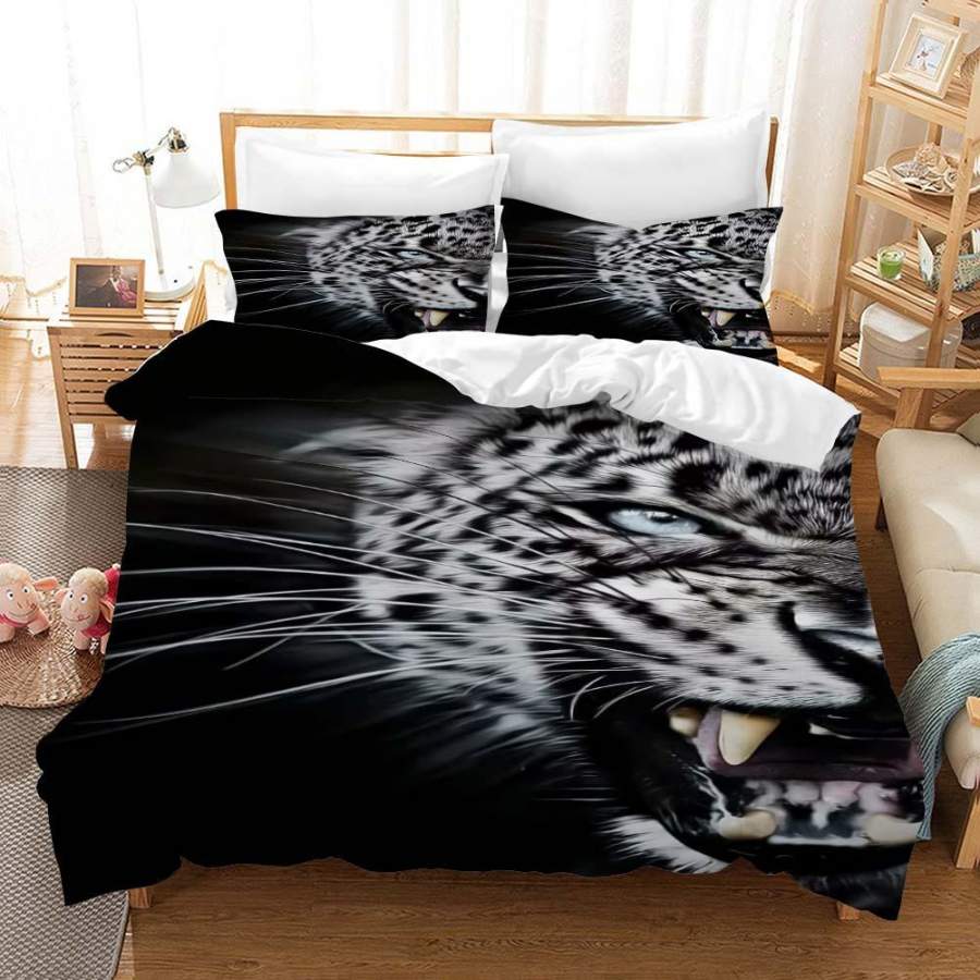 3D Snow Leopard Quilt Cover Set Bedding Set Pillowcases 183