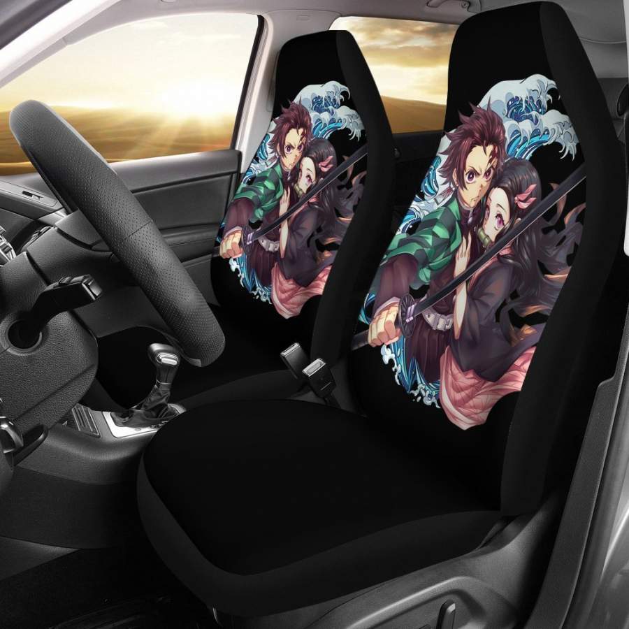 Tanjiro Kamado & Nezuko Kamado Anime Fan Car Seat Covers