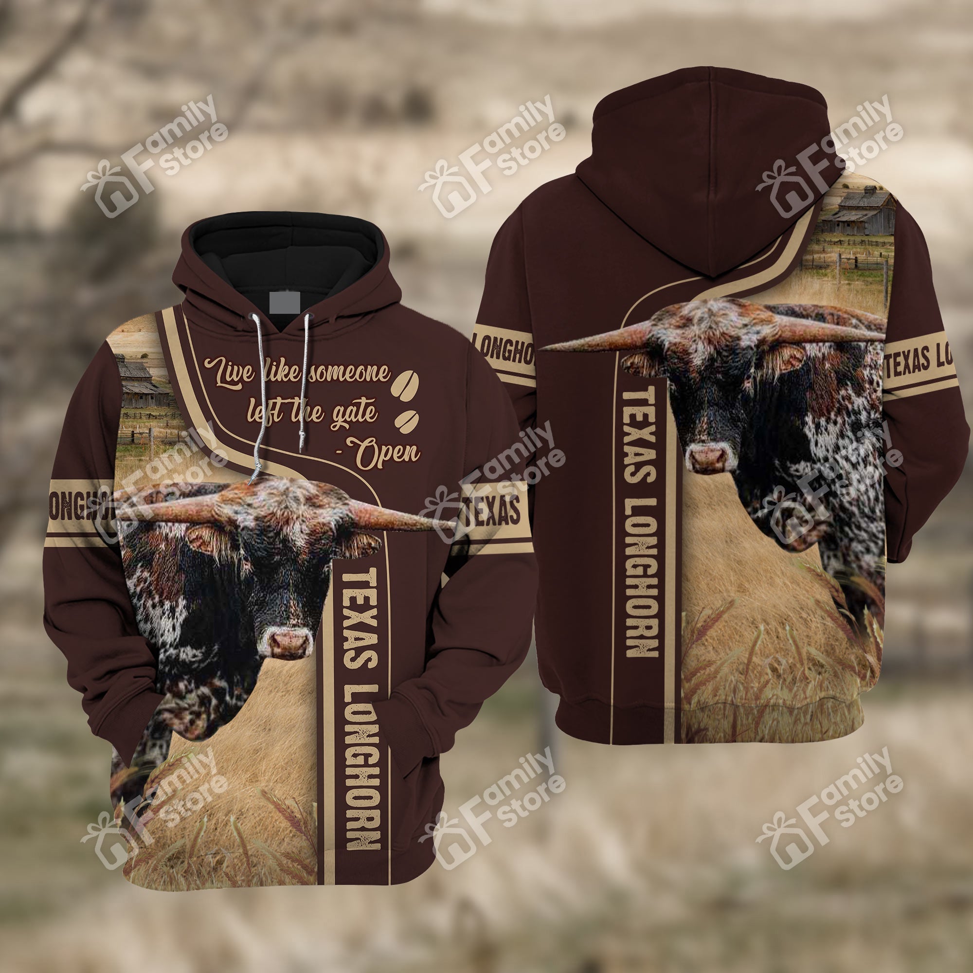 Uni Cattle Image All Over Printed 3D Hoodie