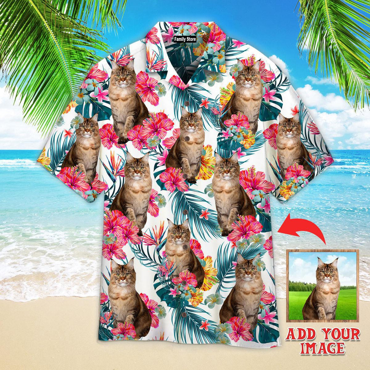 Tropical Leaves And Flowers Maine Coon Cats Custom Hawaiian Shirt Pn302098Lb