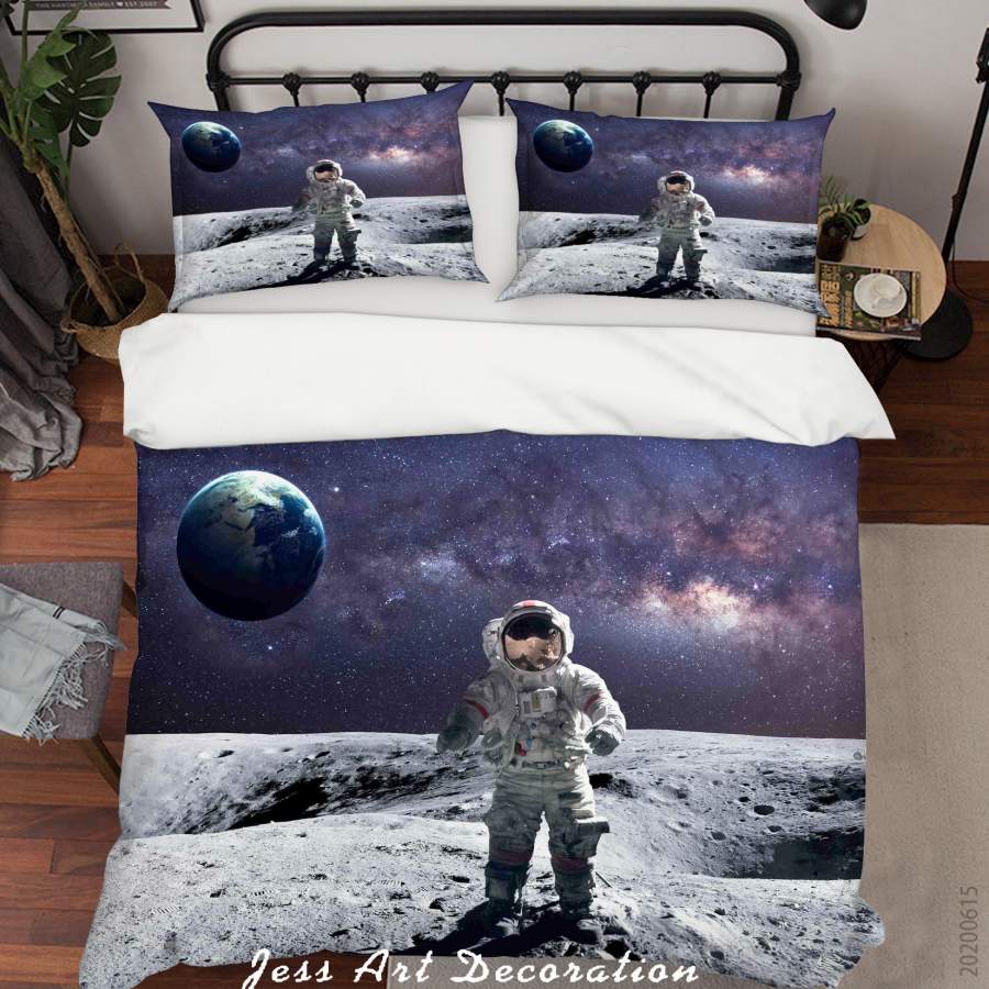 3D Planet Astronaut Space Quilt Cover Set Bedding Set Duvet Cover Pillowcases SF84