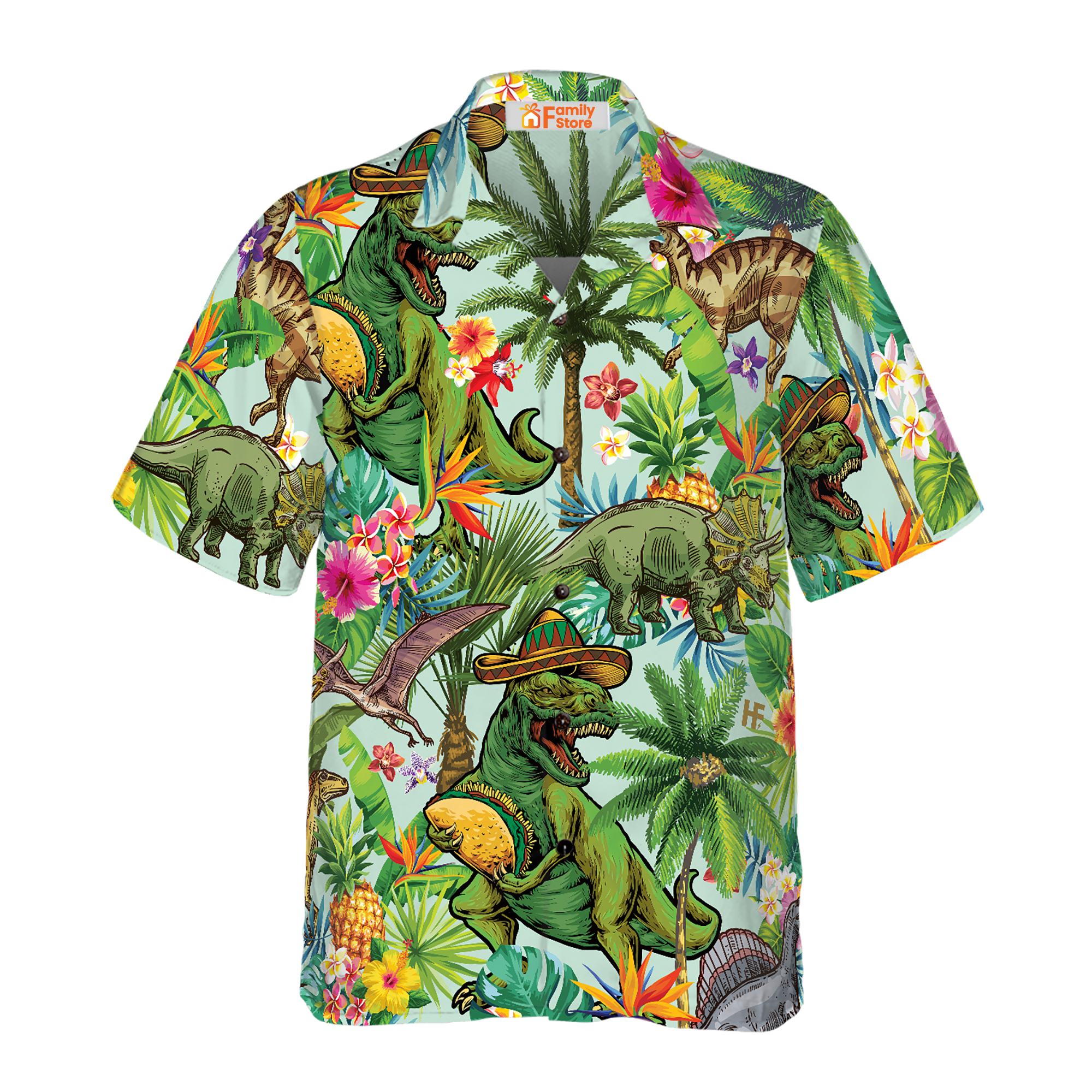 Tropical Dinosaur Hawaiian Shirt