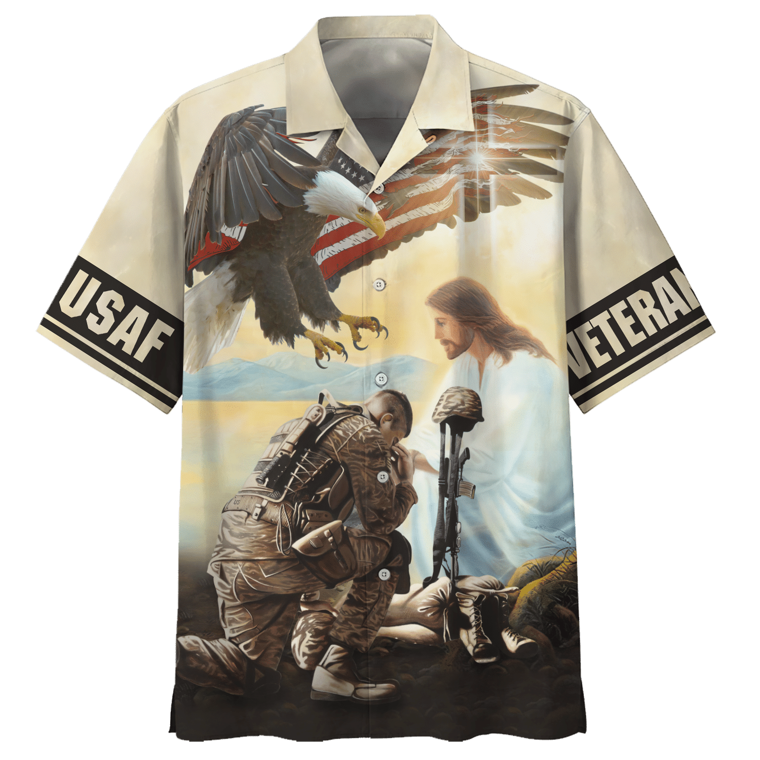 Air Force God Bless America And Eagle Hawaiian Shirt