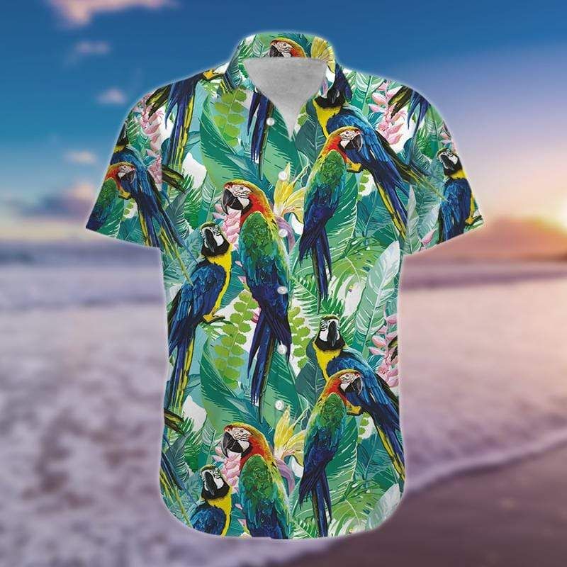 Tropical Parrots Hawaiian Aloha Shirts