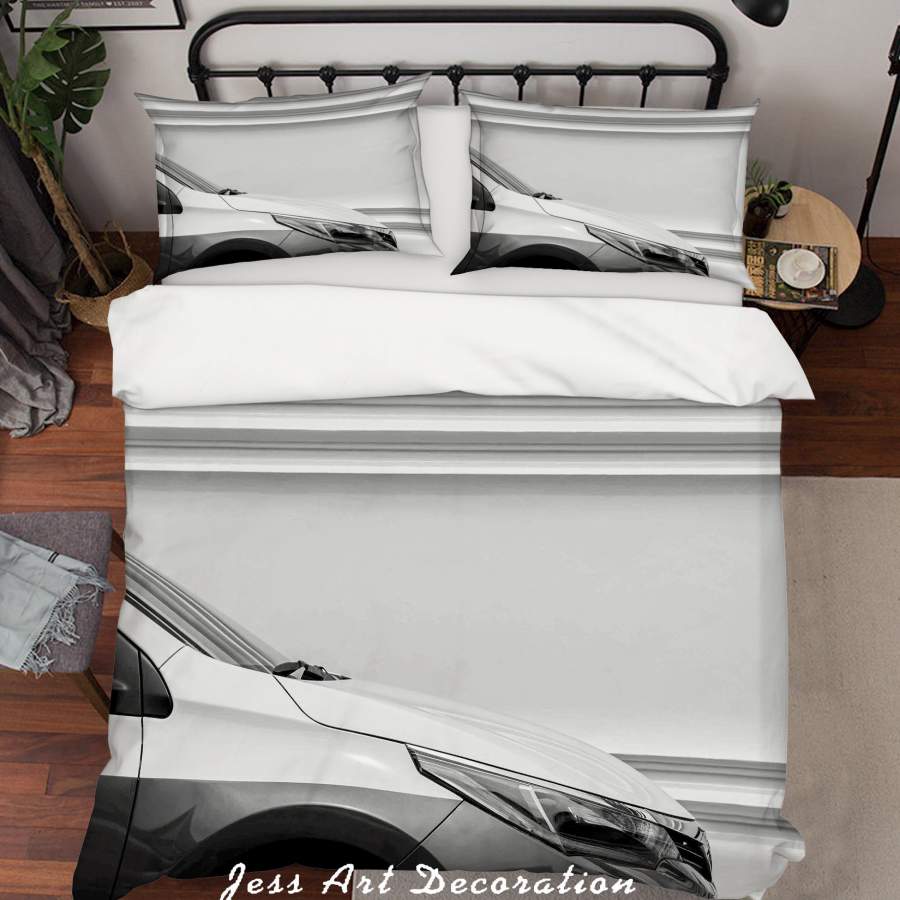 3D Grey Car Design Quilt Cover Set Bedding Set Duvet Cover Pillowcases A026 LQH