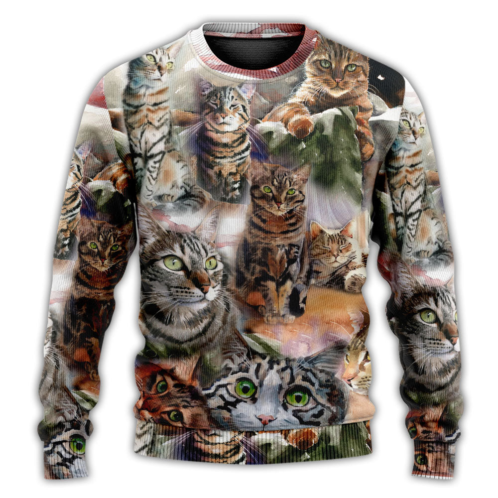 Tabby Cat Art Daily Portrait Ugly Sweaters