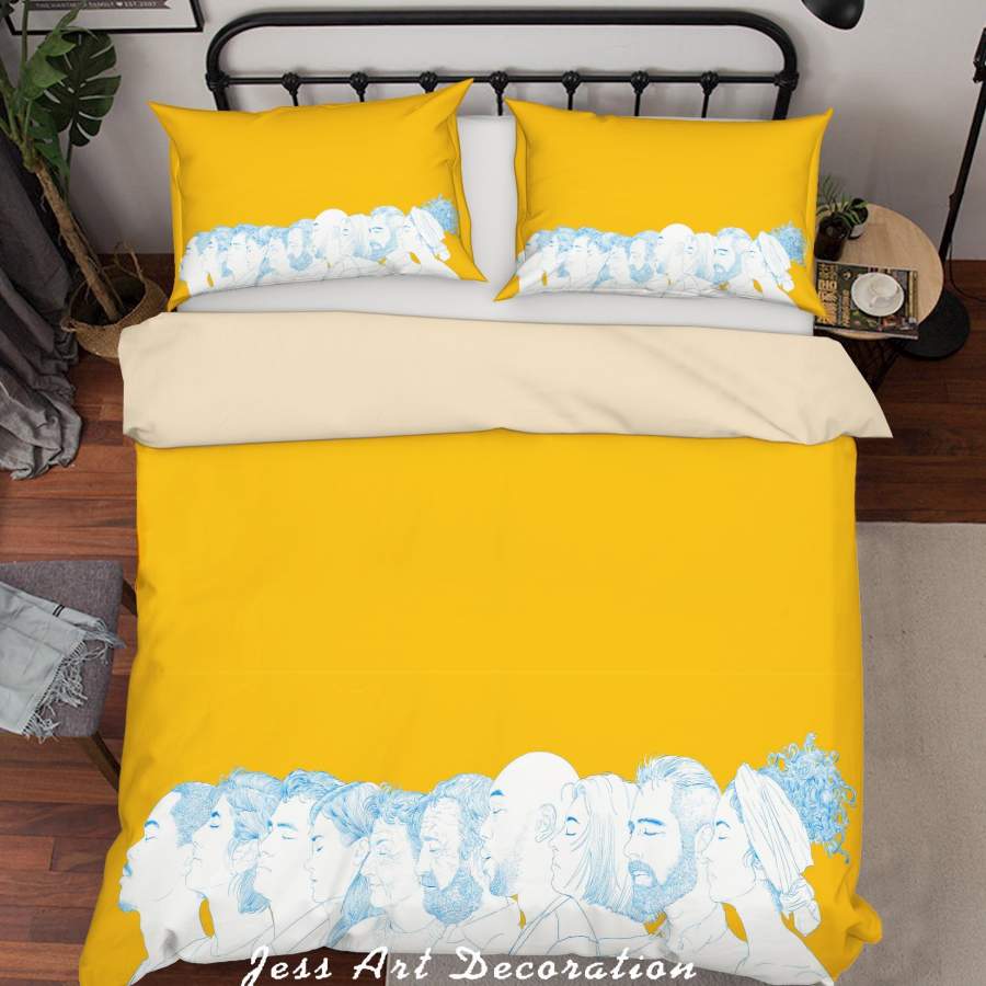 3D Cartoon Figure Yellow Quilt Cover Set Bedding Set Duvet Cover Pillowcases A013 LQH