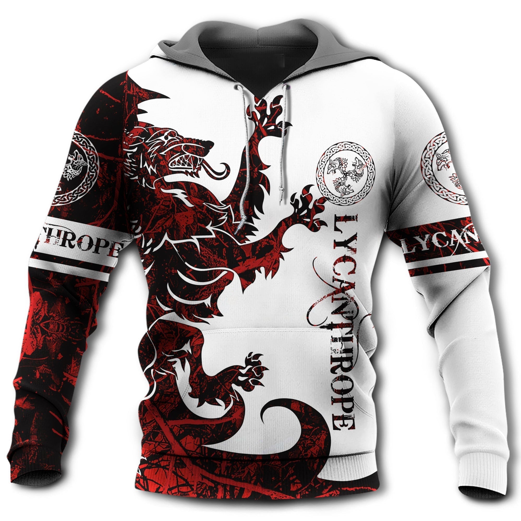 Viking Lycanthrope Legend Red And White – Hoodie