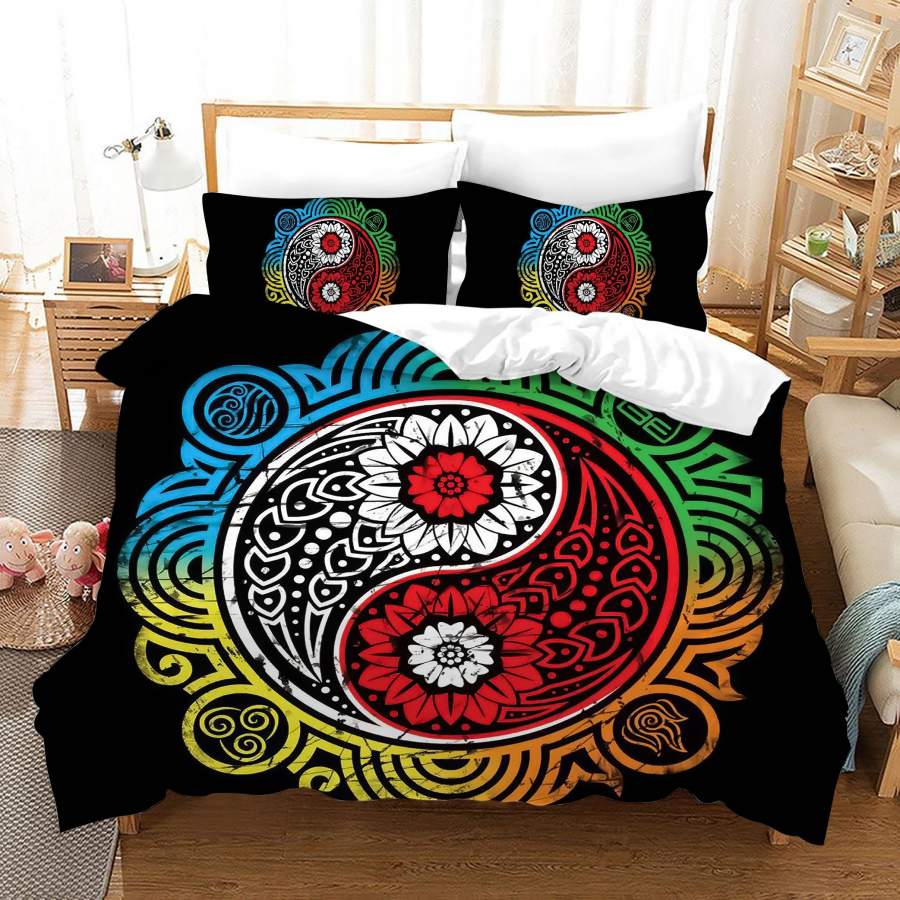 3D Floral Tai Chi Eight Diagrams Quilt Cover Set Bedding Set Duvet Cover Pillowcases SF66