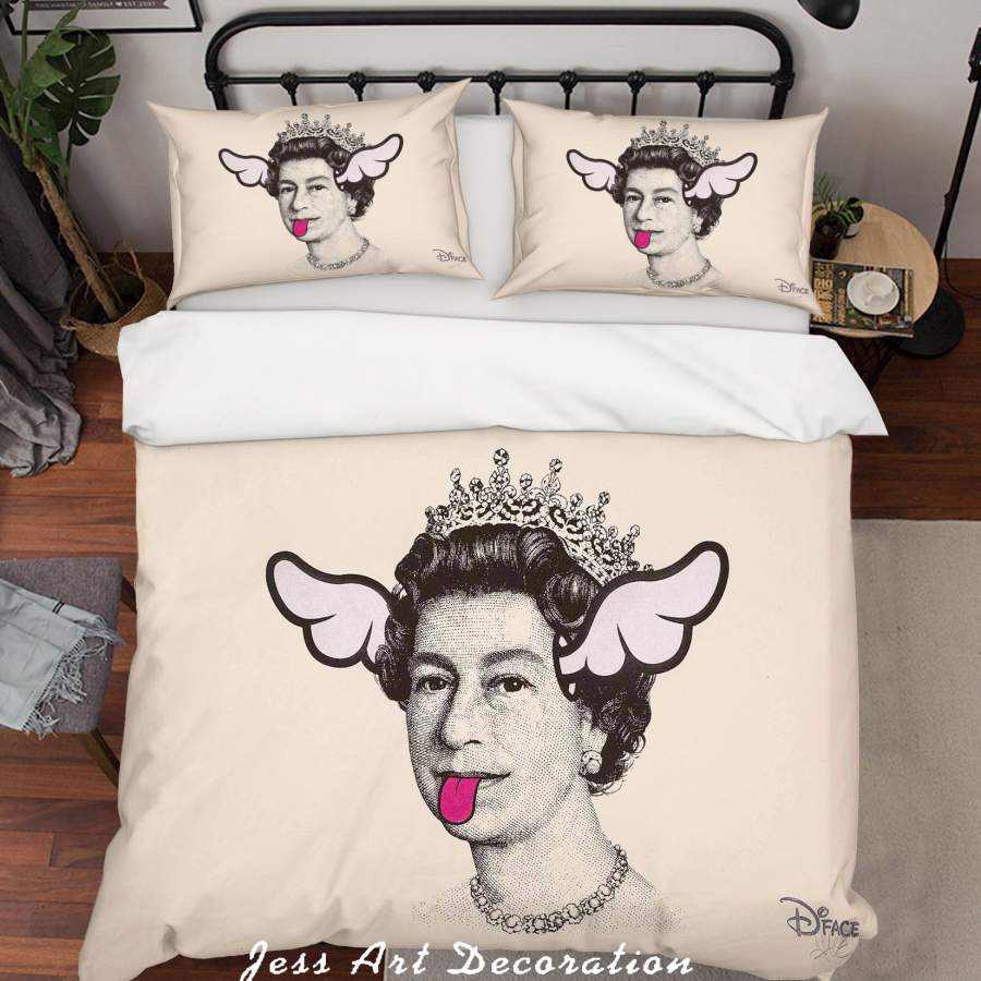 3D Dface Dog Save The Queen Black White Quilt Cover Set Bedding Set Duvet Cover Pillowcases  ZY D57