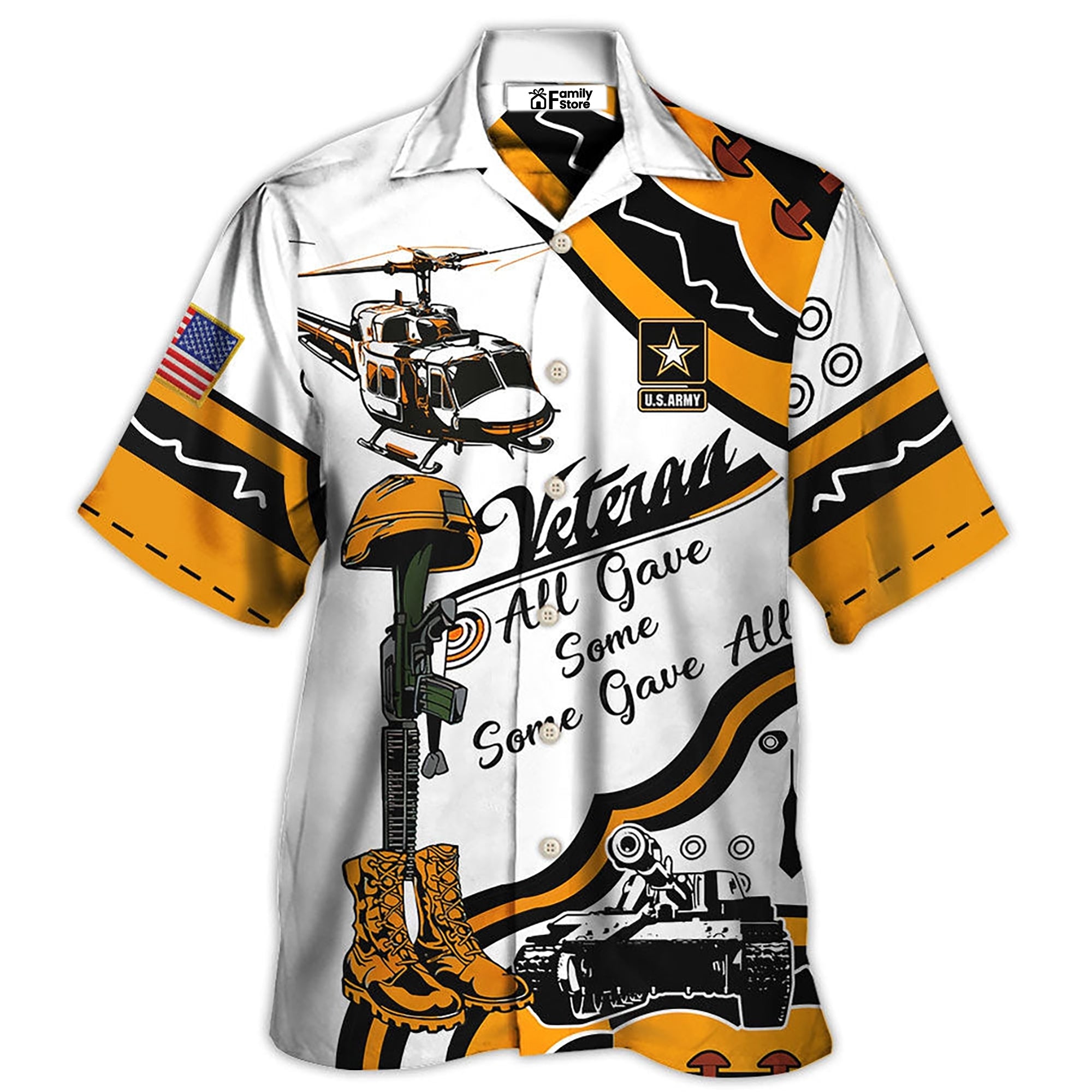 Veteran Us Army All Gave Some Some Gave All Yellow So Proud – Hawaiian Shirt