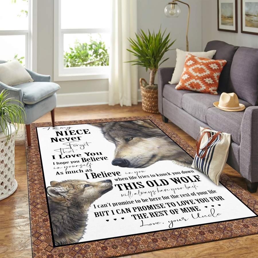 Wolf Quilt Forget Who You Are 5000 Mk Carpet Area Rug – Home Decor – Bedroom Living Room Décor