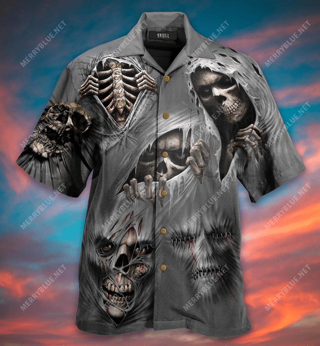 What Scares You Excites Me Skull Hawaiian Shirt