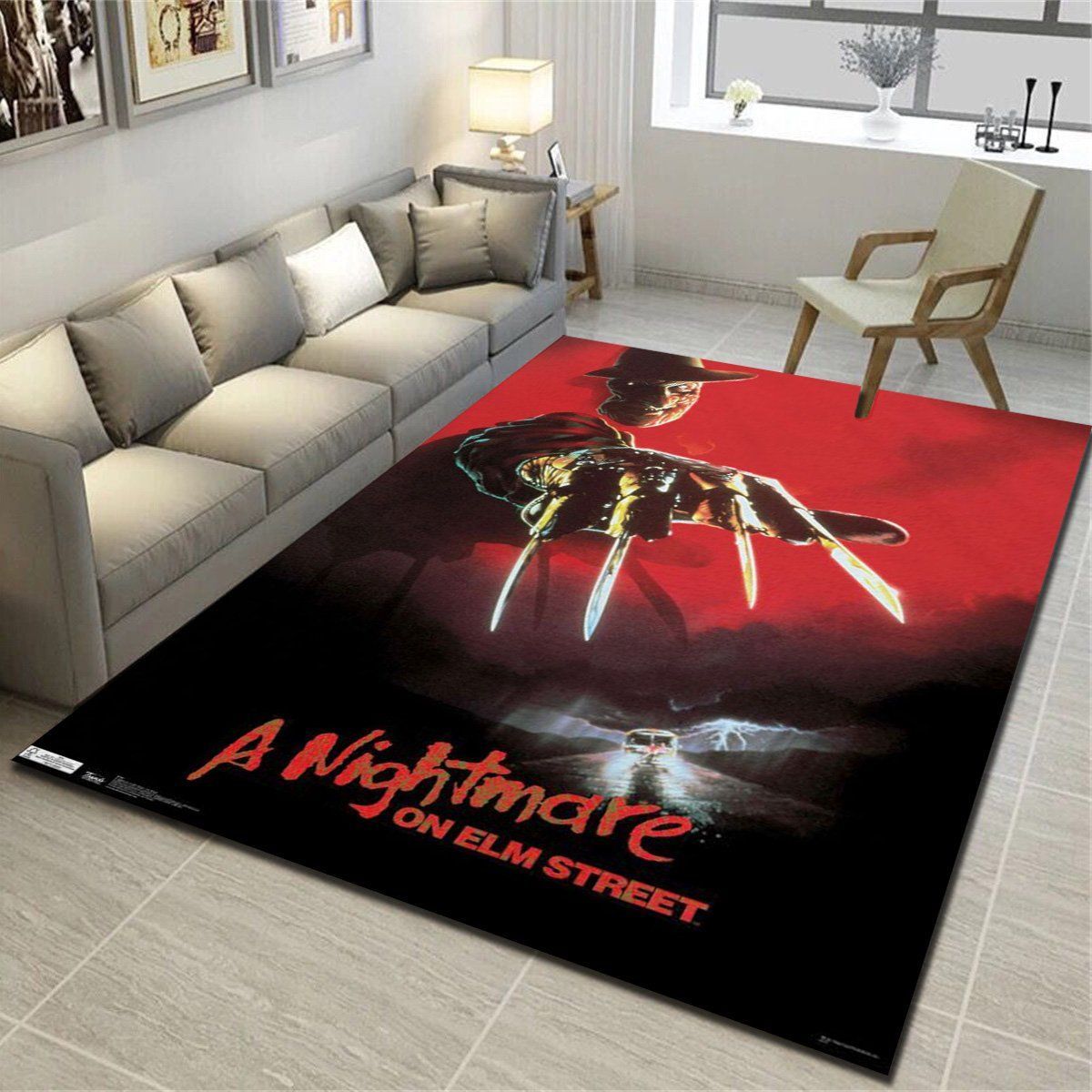 A Nightmare On Elm Street One Sheet Area Rugs, Living Room Carpet