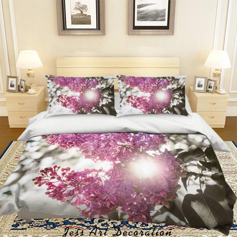 3D Purple Flower Sunshine Quilt Cover Set Bedding Set Duvet Cover Pillowcases LQH A69