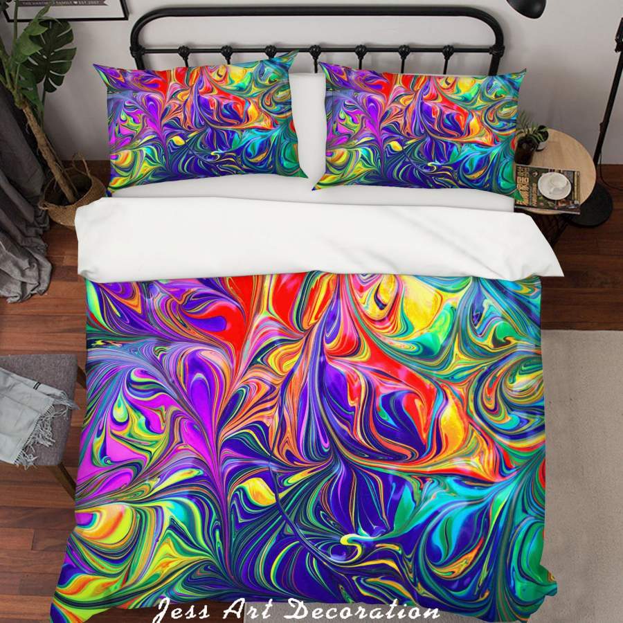 3D Abstract Color Pattern Quilt Cover Set Bedding Set Duvet Cover Pillowcases LQH A160