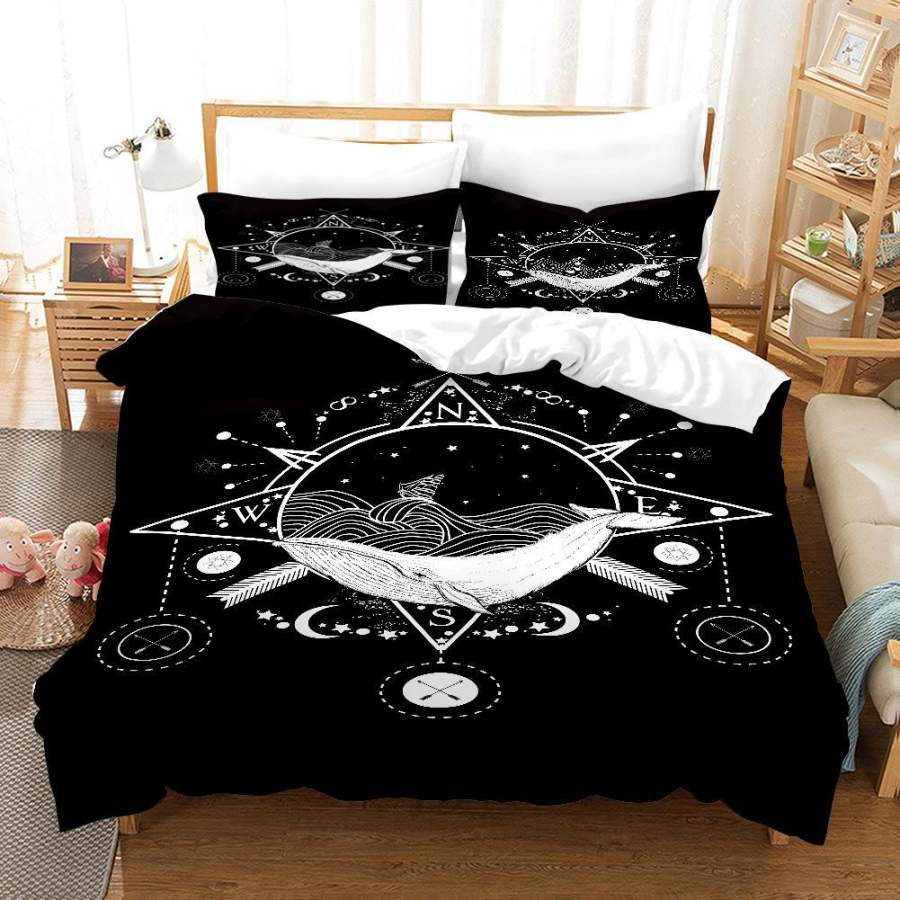 3D Black Planet Moon Quilt Cover Set Bedding Set Duvet Cover Pillowcases SF113