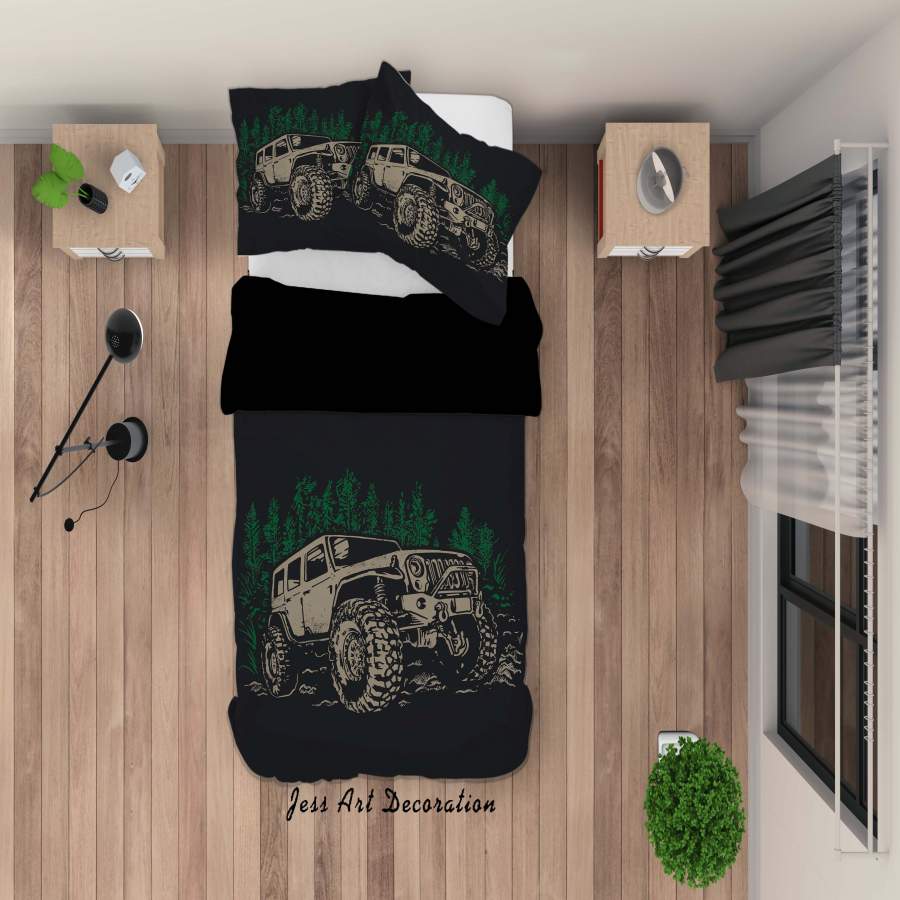 3D Monster Truck Black Quilt Cover Set Bedding Set Duvet Cover Pillowcases A031 LQH