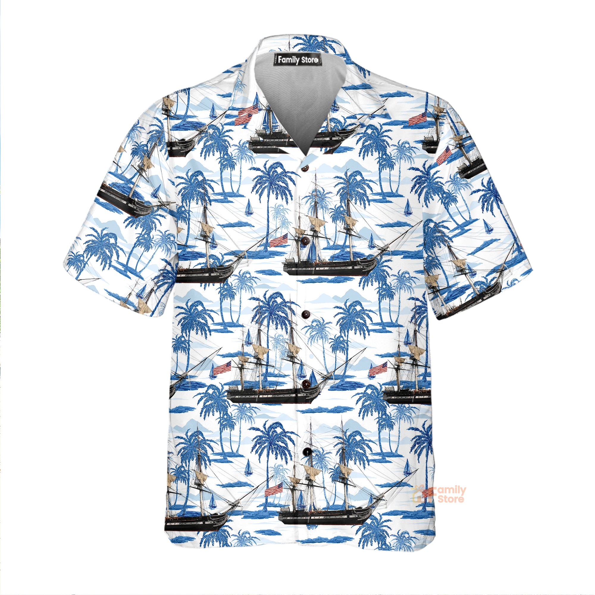 Us Navy Uss Constitution 4Th Of July Hawaiian Shirt