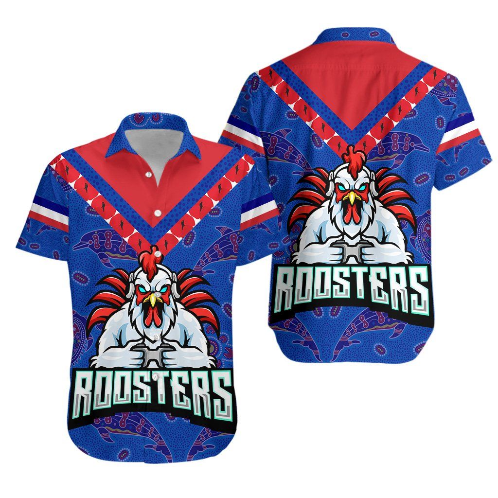 Sydney Roosters Indigenous Anzac Hawaiian Shirt Prairie Style K36