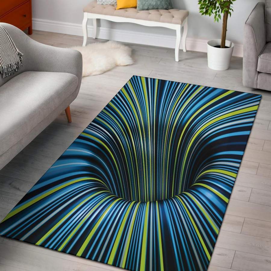 Tunnel Illusion Black Hole Area Rug Carpets