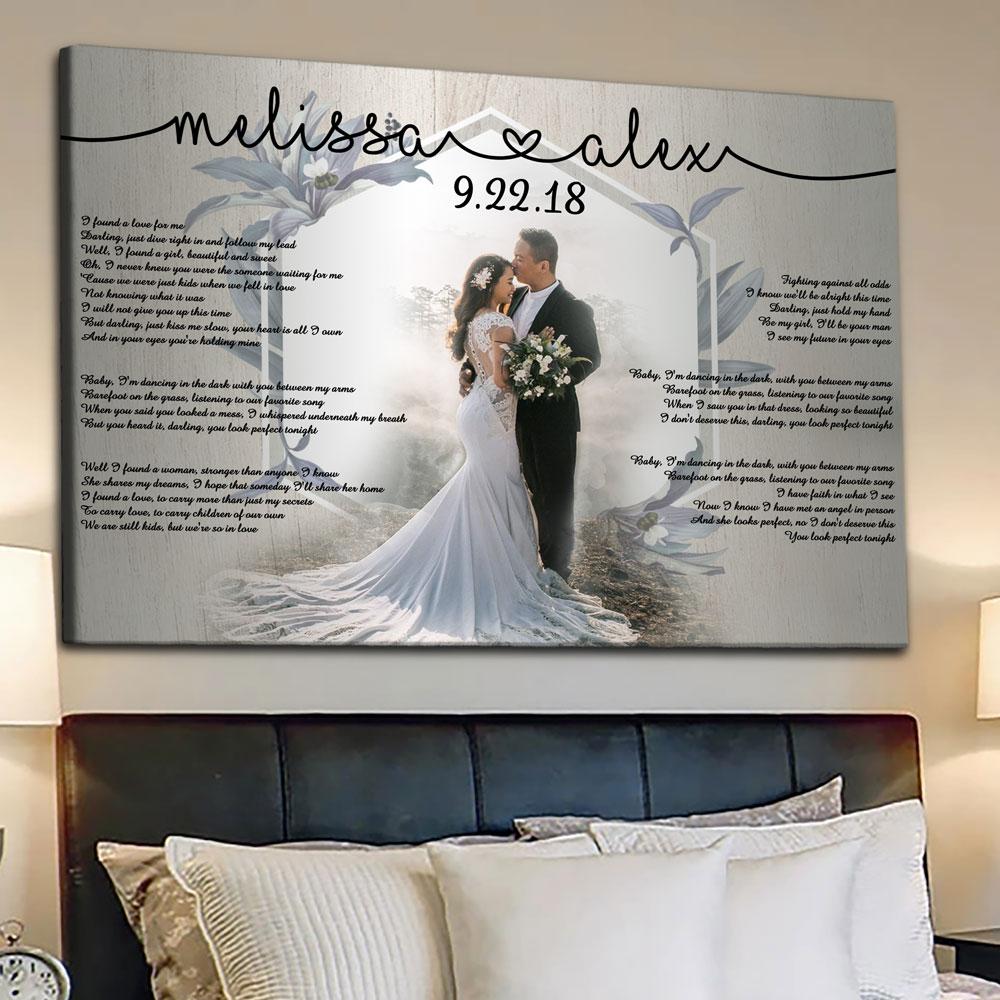 Personalized Lyric Song Wedding Anniversary Couple Gift Canvas