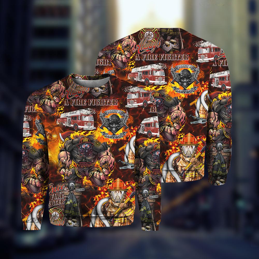 A Firefighter All Over Print Sweater For Men & Women