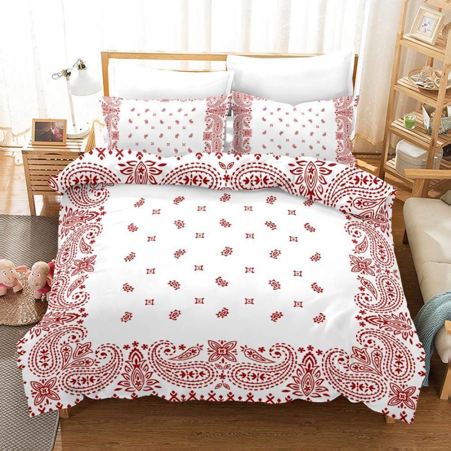 3D Red Symbol Quilt Cover Set Bedding Set Pillowcases 174