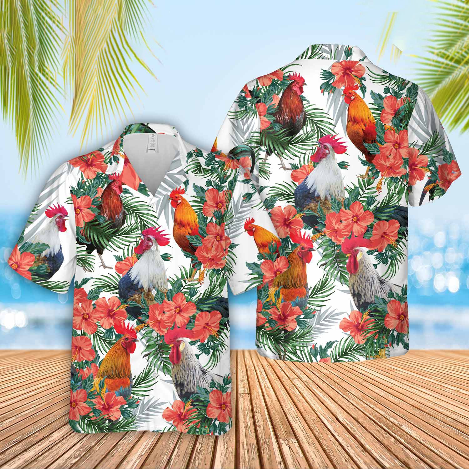 Unique Chicken Hawaiian Flowers Hawaiian Shirt