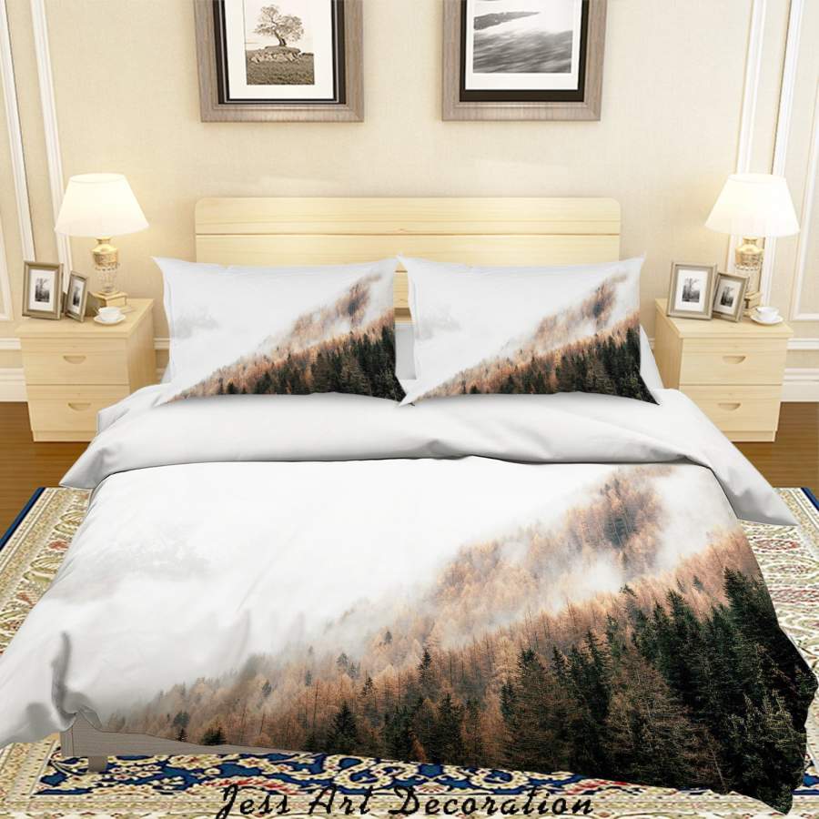 3D Misty Pine Forest Quilt Cover Set Bedding Set Duvet Cover Pillowcases A106 LQH