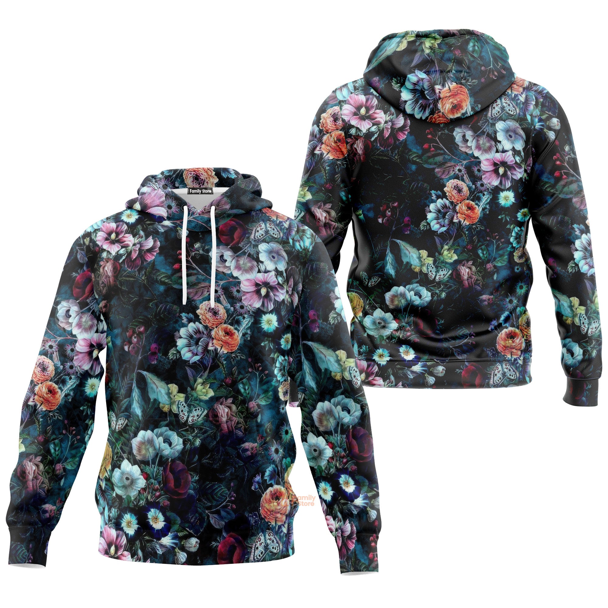 All Over Flower 3D Printed Hoodie