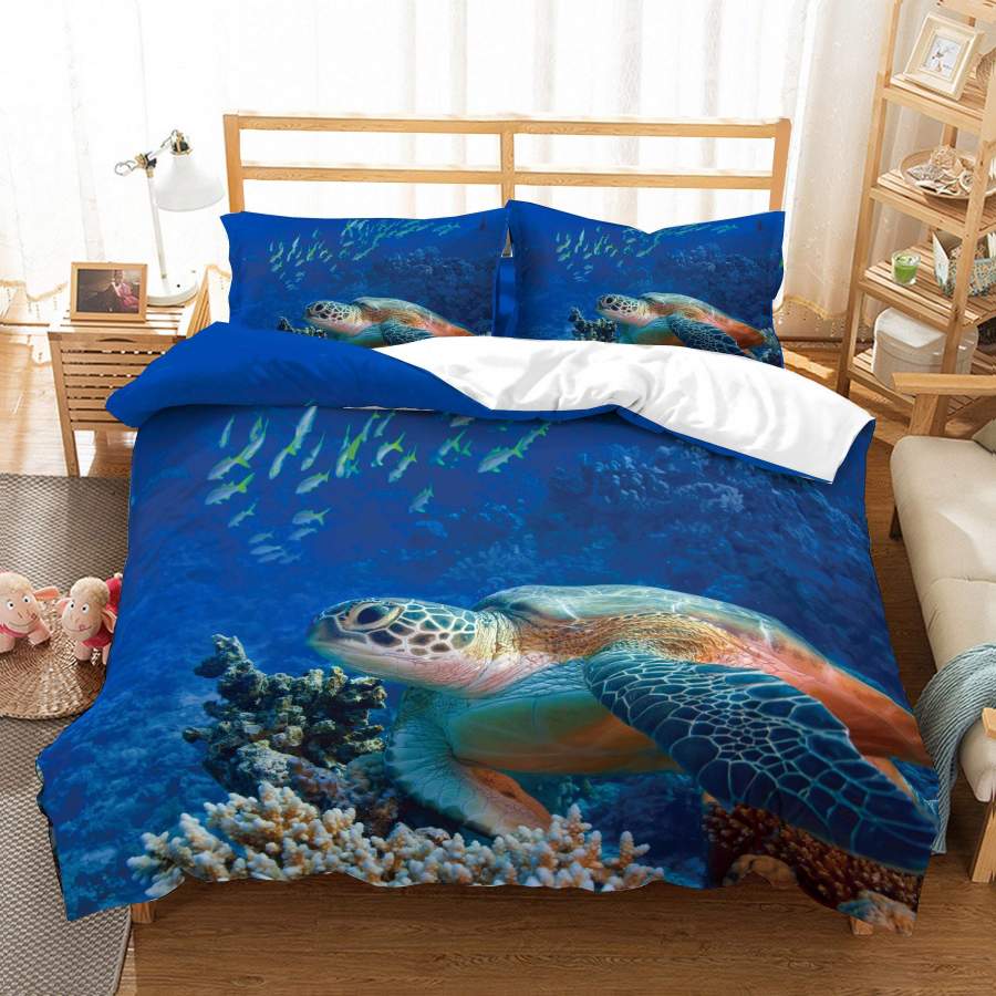 3D Sea world  Sea turtle  Quilt Cover Set Bedding Set Pillowcases