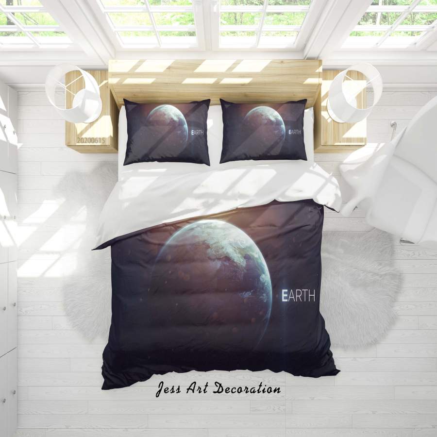 3D Planet Earth Quilt Cover Set Bedding Set Duvet Cover Pillowcases SF118