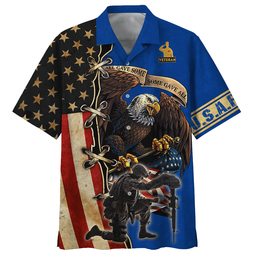 Air Force Eagle With Soldier Some Gave All All Gave Some Hawaiian Shirt