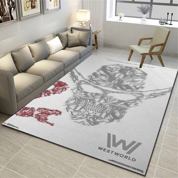 Westworld White Rug, Living Room Carpet