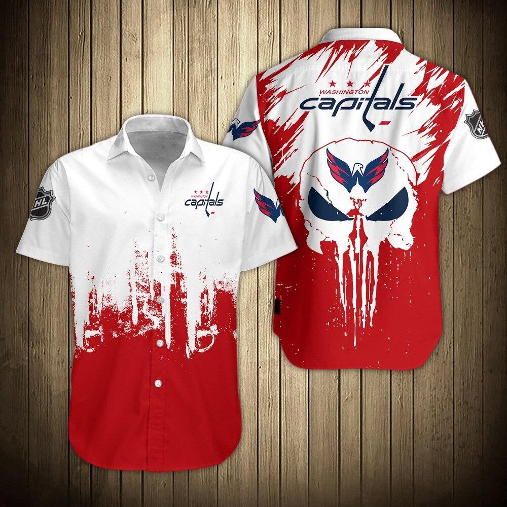 Washington Capitals Shirts Skull Short Sleeve